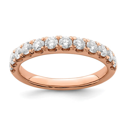 True Origin 14K Rose Gold 7/8 carat Lab Grown Diamond VS+ F+ Complete Wedding Band Ring