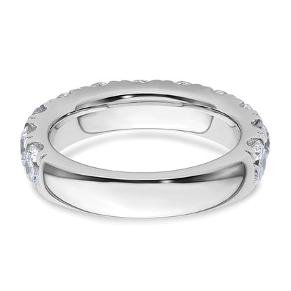 14K White Gold 3 carat Lab Grown Diamond VS/SI+ G+ Complete Wedding Band Ring