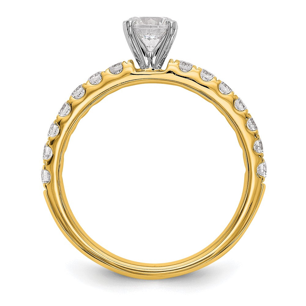 True Origin 14K Yellow Gold 1/2 carat Lab Grown Diamond VS+ F+ Semi-Mount Peg Set Engagement Ring