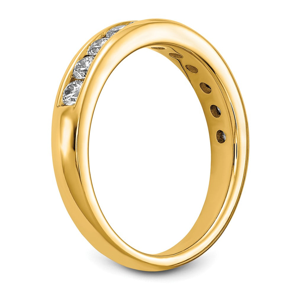 14K Yellow Gold 3/4 carat Lab Grown Diamond VS+ F+ Complete Channel Set Wedding Band Ring