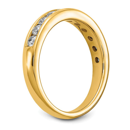 14K Yellow Gold 3/4 carat Lab Grown Diamond VS+ F+ Complete Channel Set Wedding Band Ring