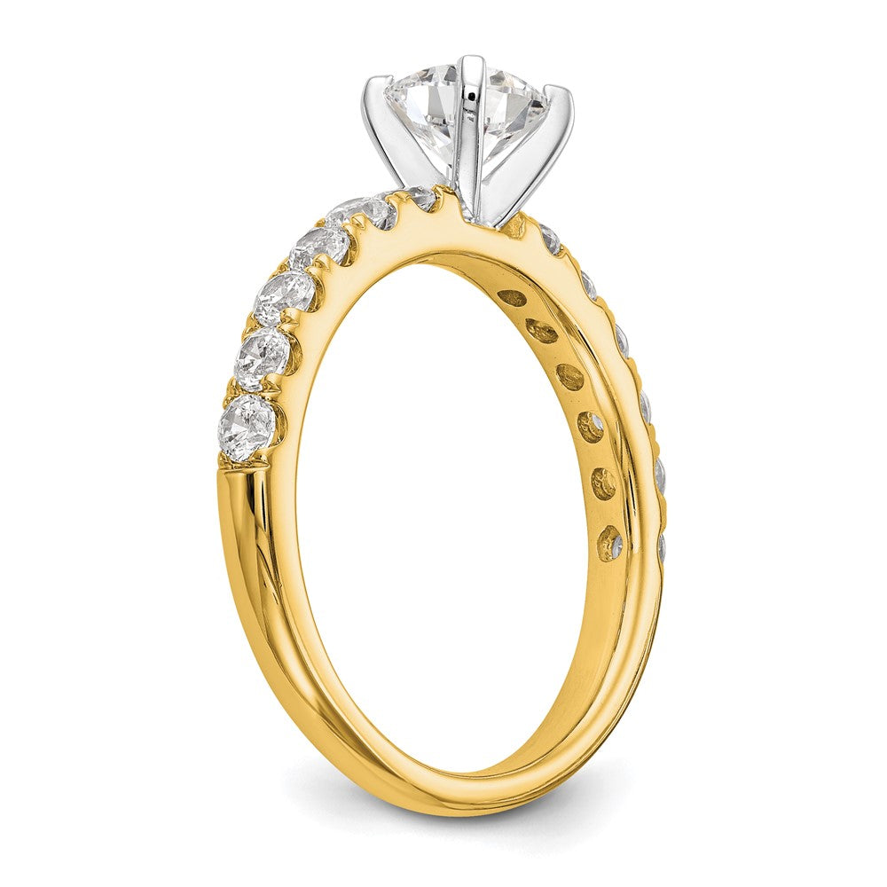 True Origin 14K Yellow Gold 5/8 carat Lab Grown Diamond VS+ F+ Semi-Mount Peg Set Engagement Ring
