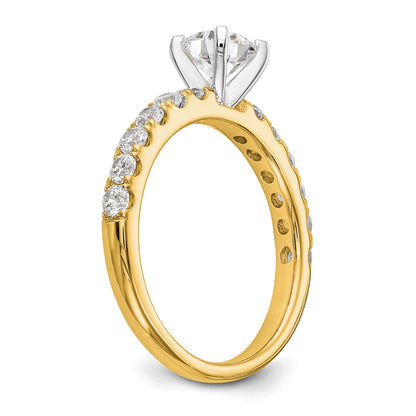 True Origin 14K Yellow Gold 5/8 carat Lab Grown Diamond VS+ F+ Semi-Mount Peg Set Engagement Ring