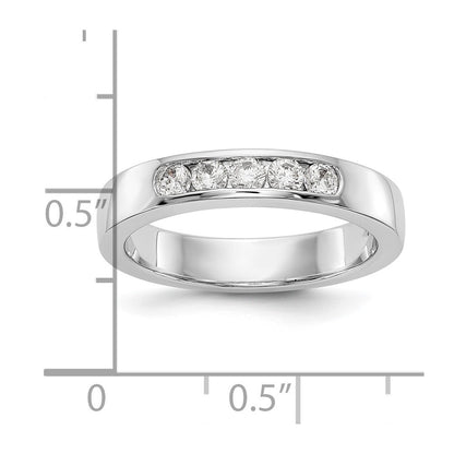 14K White Gold TRUE ORIGIN Lab Grown Diamond VS+, F+ 5-Stone Channel Wedding Band Ring
