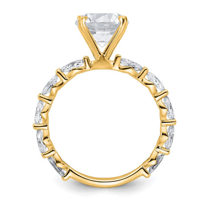 True Origin 14K Yellow Gold 5/8 carat Lab Ground Diamond VS+ F+ Semi-Mount Round Engagement Ring