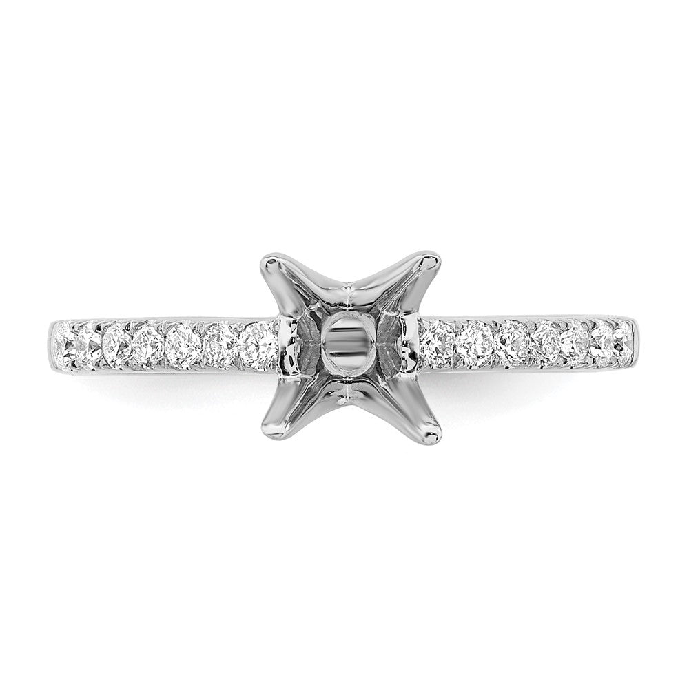 True Origin 14K White Gold 1/4 carat Lab Grown Diamond VS+ F+ Semi-Mount Oval Engagement Ring