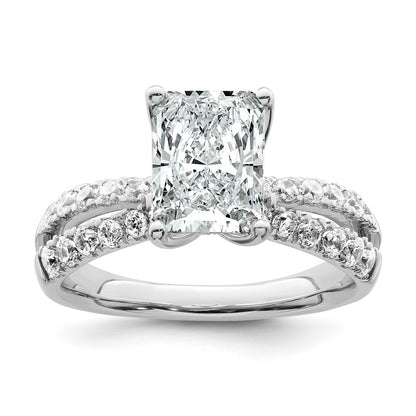 True Origin 14K White Gold 2 5/8 carat Lab Grown Diamond VS+ F+ Complete Radiant Engagement Ring