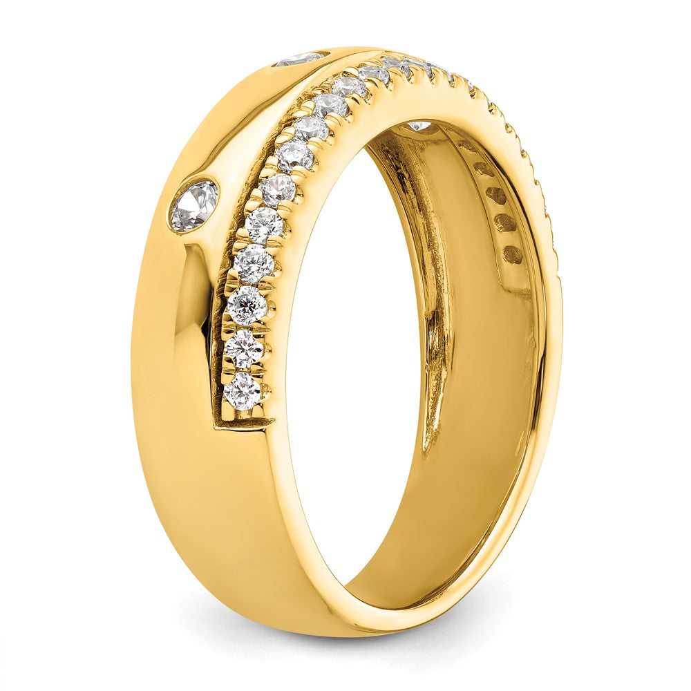 True Origin 14K Yellow Gold Men's 1/2 carat Lab Grown Diamond VS+ F+ Complete Wedding Band Ring