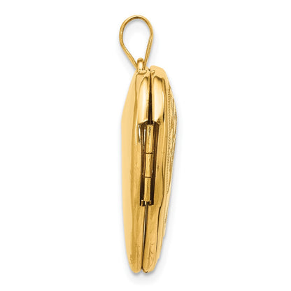 14K Yellow Gold Polished Fancy Scrolled Design 24mm Heart Locket