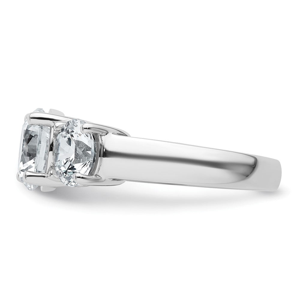 14K White Gold 4 carat Certified Lab Grown Diamond VS+ F+ Three Stone Complete Engagement Ring