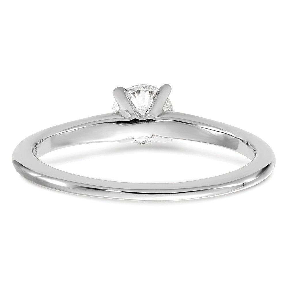 14K White Gold 1/2 carat Lab Grown Diamond VS+ F+ Round Complete Solitaire Engagement Ring