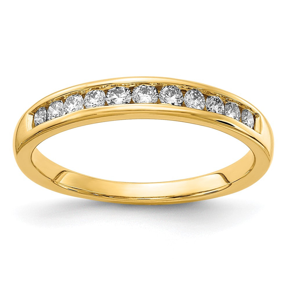14K Yellow Gold 1/3 carat Lab Grown Diamond VS+ F+ Complete Channel Set Wedding Band Ring
