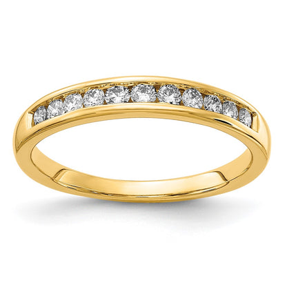 14K Yellow Gold 1/3 carat Lab Grown Diamond VS+ F+ Complete Channel Set Wedding Band Ring