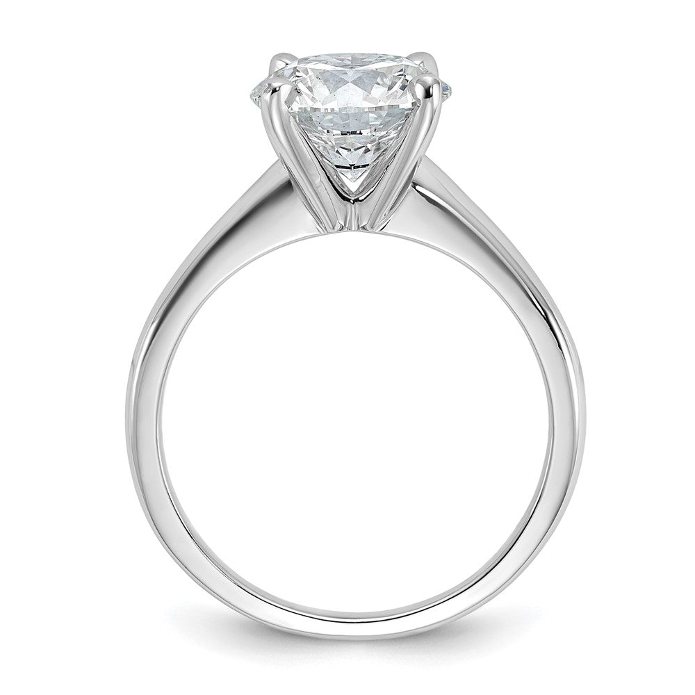 14K White Gold 3 carat Certified Lab Grown Diamond VS+ F+ Round Complete Solitaire Engagement Ring