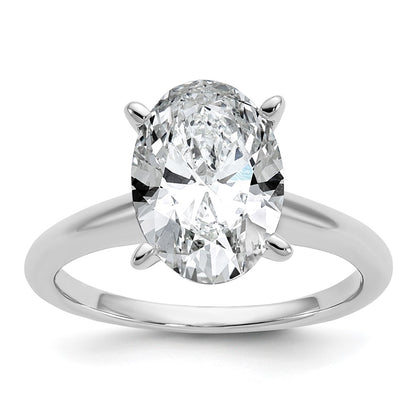 14K White Gold 3 carat Certified Lab Grown Diamond VS+ F+ Oval Complete Solitaire Engagement Ring