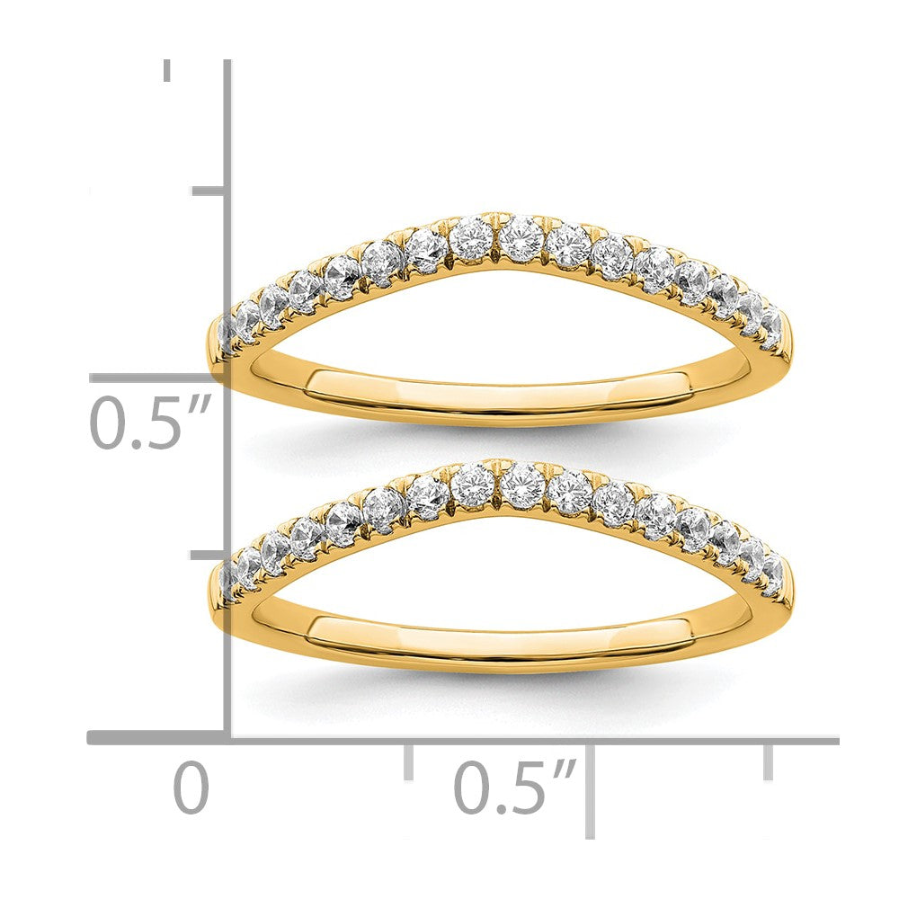 True Origin 14K Yellow Gold 1/2 carat Lab Grown Diamond VS+ F+ Set of Two Complete Wedding Band Rings