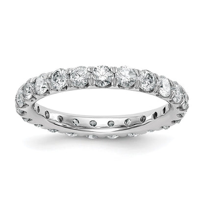 True Origin 14K White Gold 2 carat Lab Grown Diamond VS+ F+ Size 6.5 Complete Eternity Wedding Band Ring