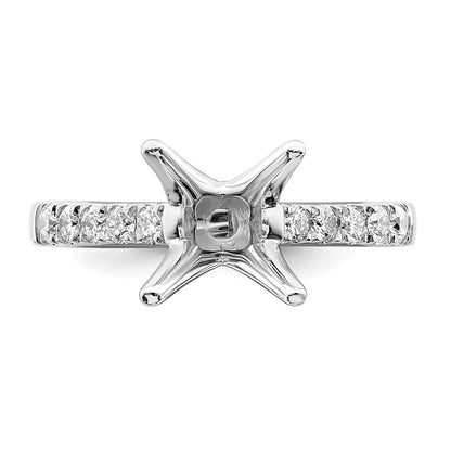 True Origin 14K White Gold 3/8 carat Lab Grown Diamond VS+ F+ Semi-Mount Round Engagement Ring