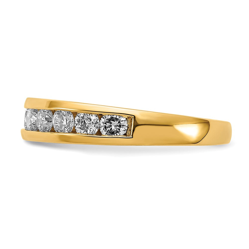 14K Yellow Gold 1 carat Lab Grown Diamond VS+ F+ Complete Channel Set Wedding Band Ring