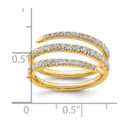 True Origin 14K Yellow Gold 3/4 carat Lab Grown Diamond VS+ F+ Complete Fasion Wedding Band Ring