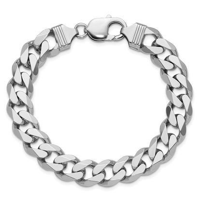 Sterling Silver Rhodium-plated 11mm Curb Chain