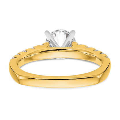 True Origin 14K Yellow Gold 1/2 carat Lab Grown Diamond VS+ F+ Semi-Mount Peg Set Engagement Ring