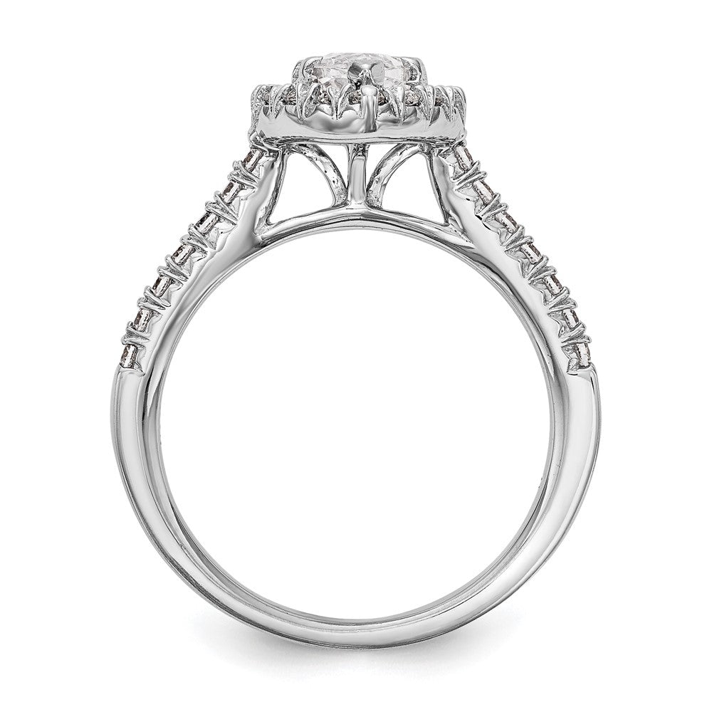 True Origin 14K White Gold 1/2 carat Lab Grown Diamond VS+ F+ Semi-Mount Marquise Halo Engagement Ring