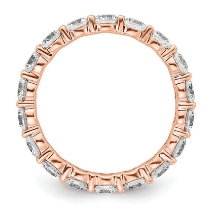 14K Rose Gold Polished Size 5.5 Shared Prong 2 carat Diamond Complete Eternity Wedding Band Ring