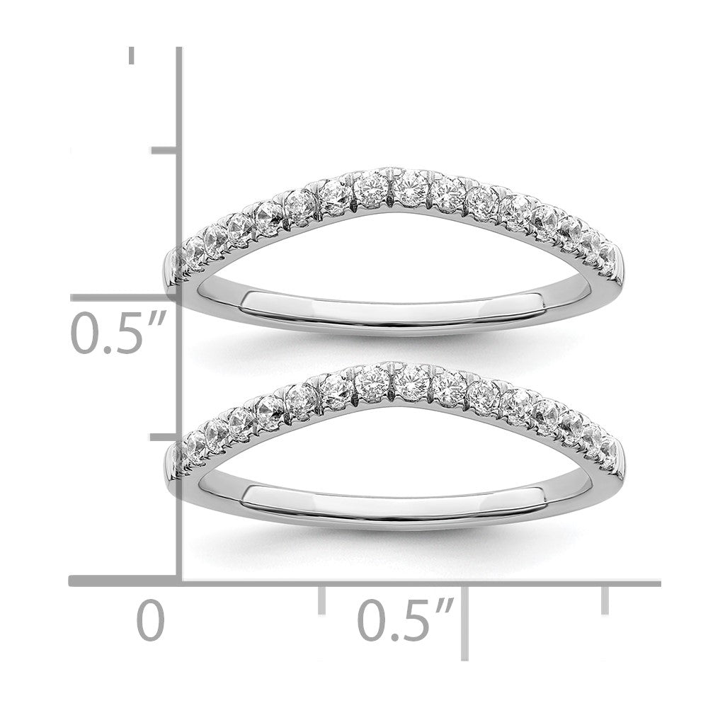 True Origin 14K White Gold 1/2 carat Lab Grown Diamond VS+ F+ Set of Two Complete Wedding Band Rings