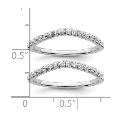 True Origin 14K White Gold 1/2 carat Lab Grown Diamond VS+ F+ Set of Two Complete Wedding Band Rings