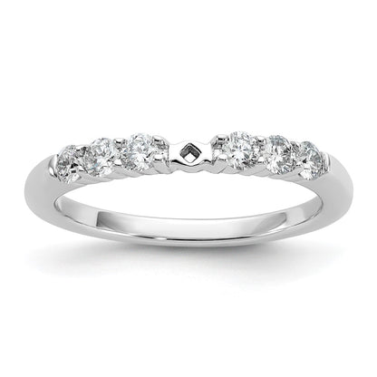 14K White Gold Peg Set 3/8 carat Diamond Semi-mount Engagement Ring