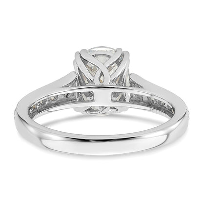 14K White Gold (Holds 1.5 carat (9.2x6.9mm) Oval Center) 1/3 carat Diamond Semi-Mount Engagement Ring