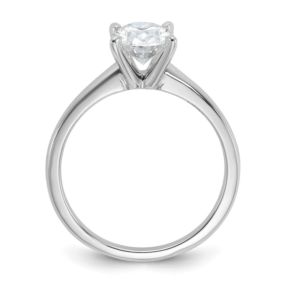 14K White Gold 1 1/2 carat Certified Lab Grown Diamond VS+ F+ Oval Complete Solitaire Engagement Ring