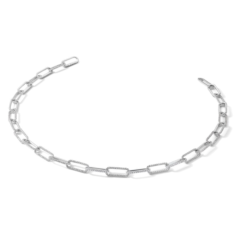 True Origin 14K White Gold 8 5/8 carat Lab Grown Diamond VS+ F+ 18 in Complete Link Necklace