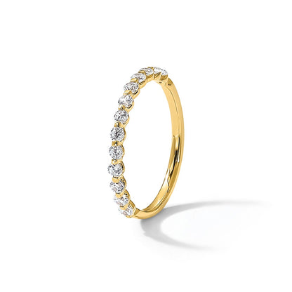 True Origin 14K Yellow Gold 1/2 carat Lab Grown Diamond VS+ F+ Complete Wedding Band Ring