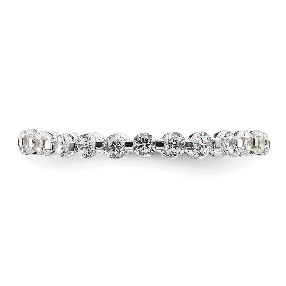 True Origin 14K White Gold 7/8 carat Lab Grown Diamond VS+ F+ Size 9 Complete Eternity Wedding Band Ring
