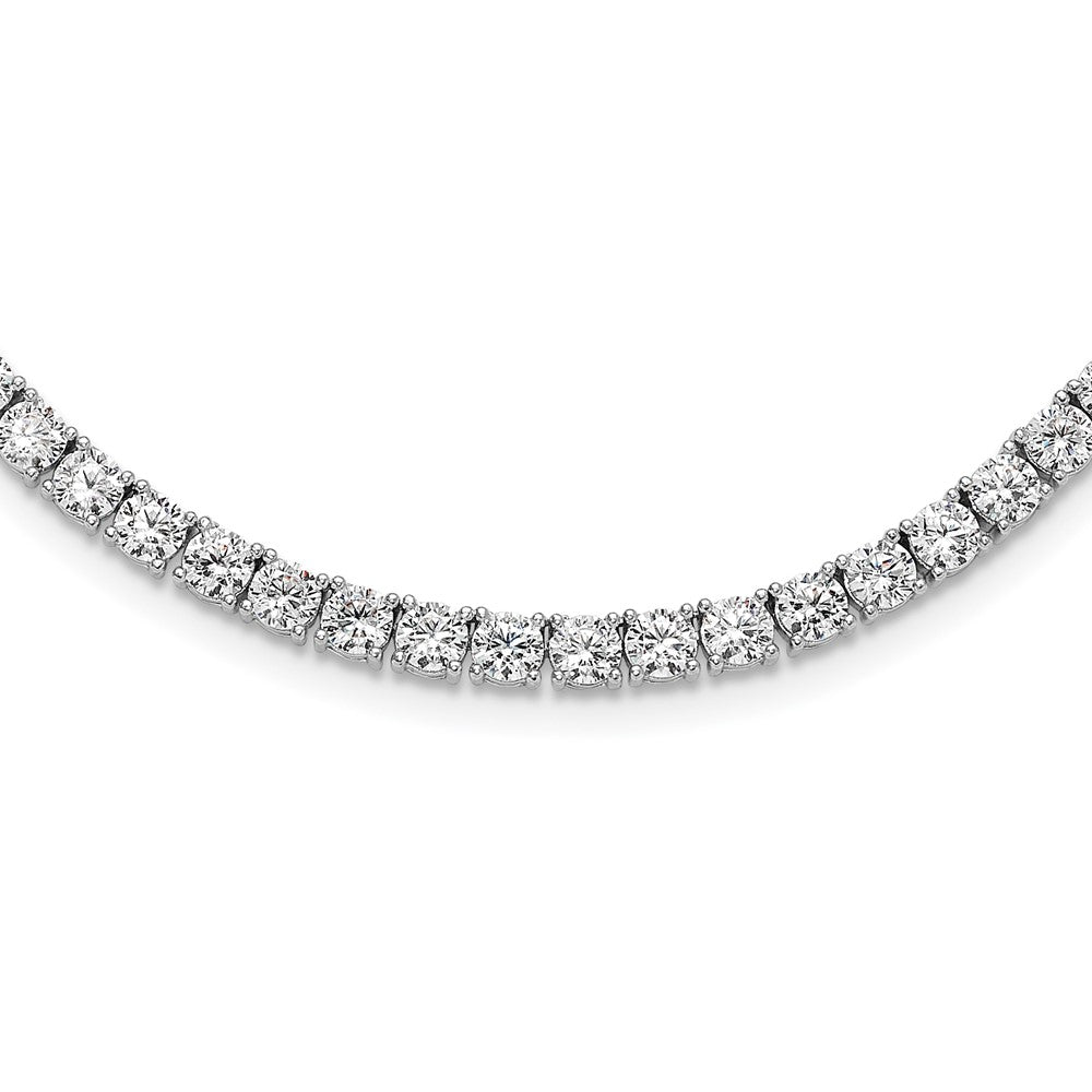 Sterling Silver Rhodium-plated 4mm CZ 22in Tennis Necklace