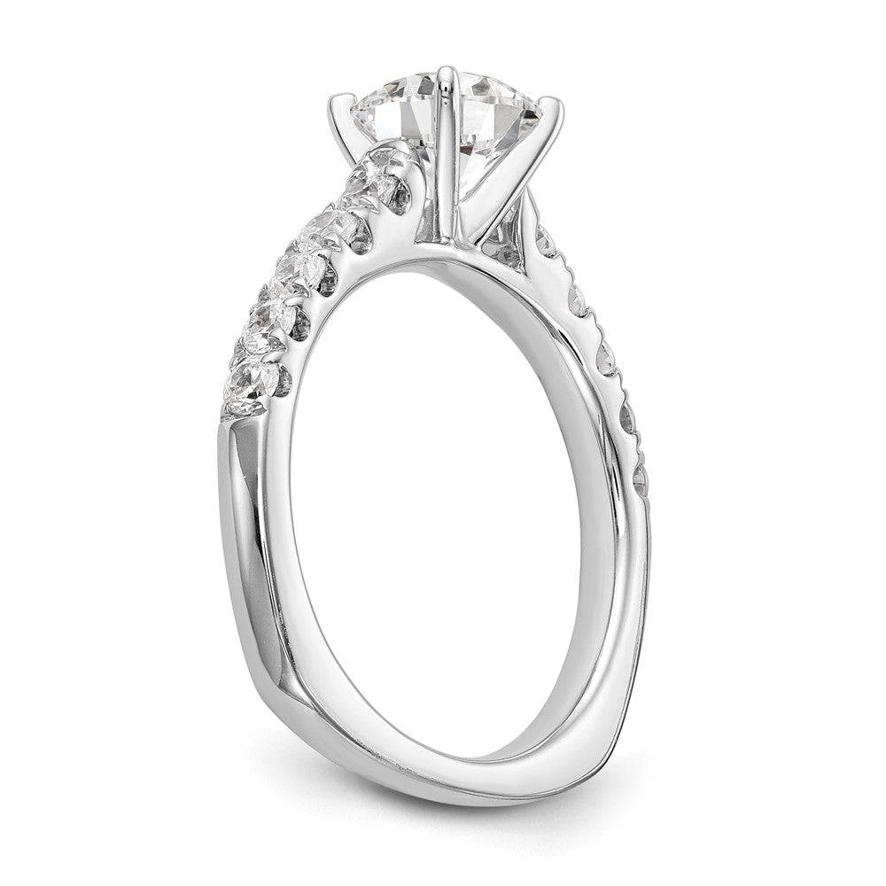 True Origin 14K White Gold 1/2 carat Lab Grown Diamond VS+ F+ Semi-Mount Peg Set Engagement Ring