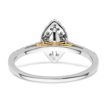 14K Two-Tone Gold Two-tone Halo (Holds 1/2 carat (8x4mm) Marquise Center) 1/4 carat Diamond Semi-mount Engagement Ring