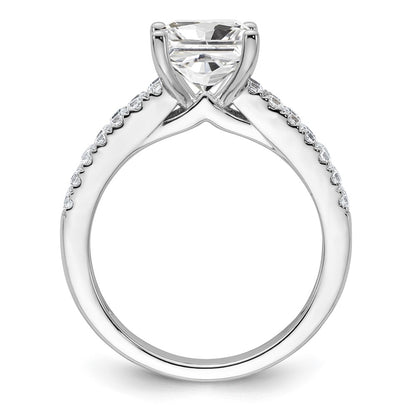 14K White Gold 1/2 carat Lab Grown Diamond VS/SI+ G+ 1 1/2 carat Princess Center Semi Mount Engagement Ring