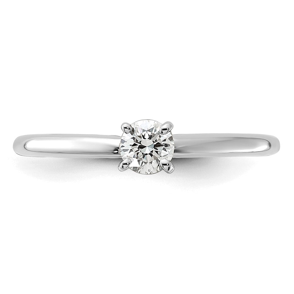 14K White Gold 1/4 carat Certified Lab Grown Diamond VS+ F+ Round Complete Solitaire Engagement Ring