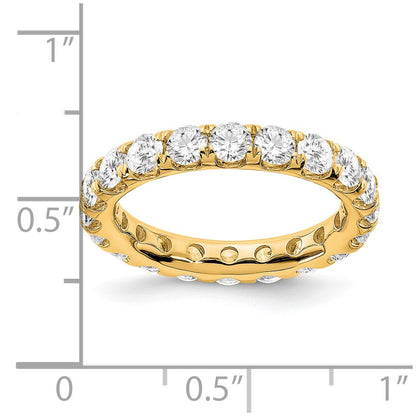 True Origin 14K Yellow Gold 3 carat Lab Grown Diamond VS+ F+ Size 4 Complete Eternity Wedding Band Ring