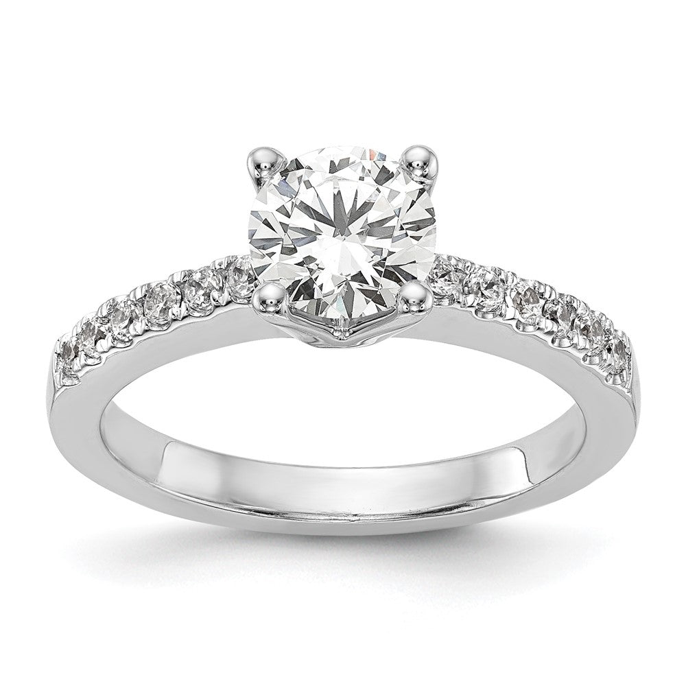 True Origin 14K White Gold 1/3 carat Lab Grown Diamond VS+ F+ Semi-Mount Round Engagement Ring