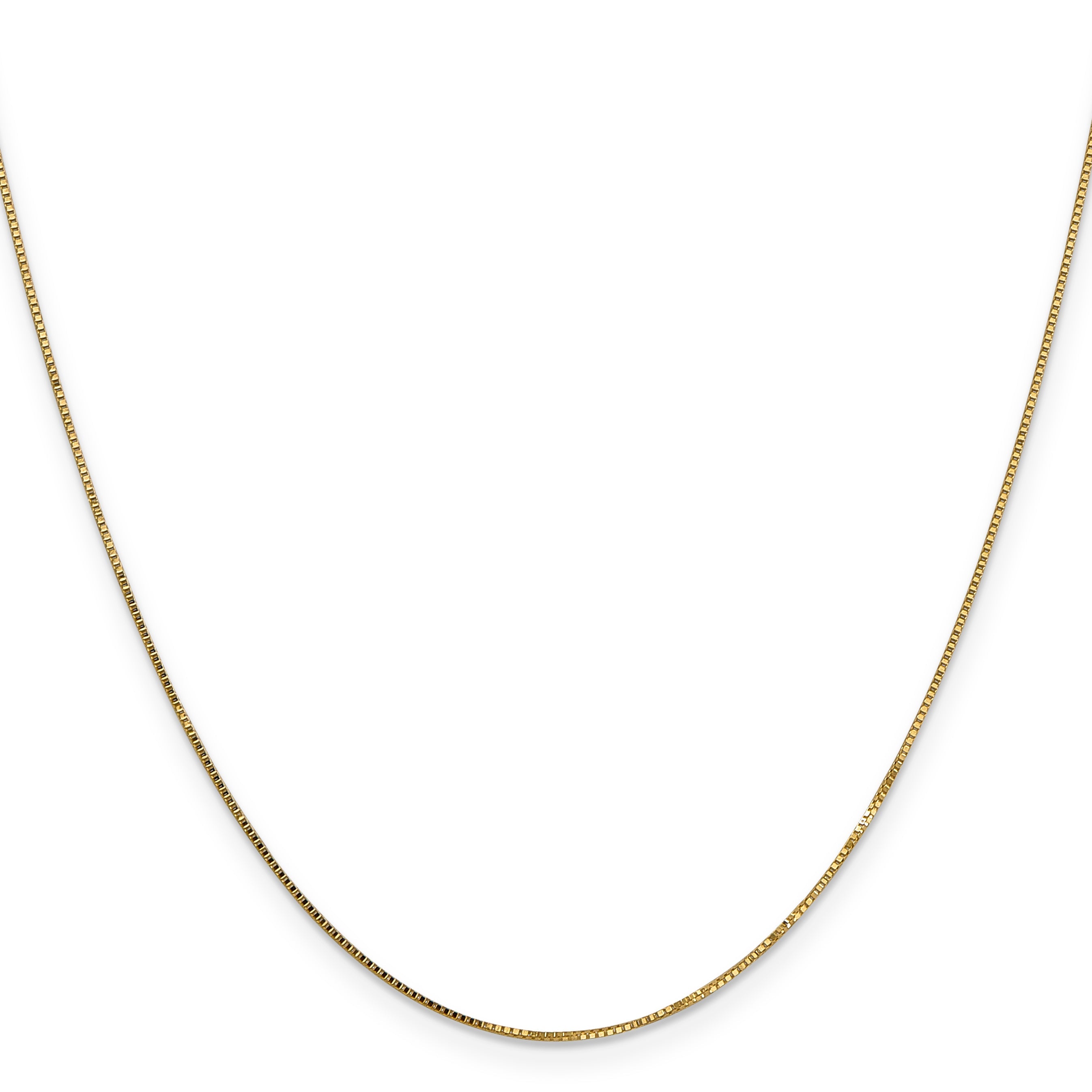 24 Inch 14K .8mm Box With Lobster Clasp Chain Necklace
