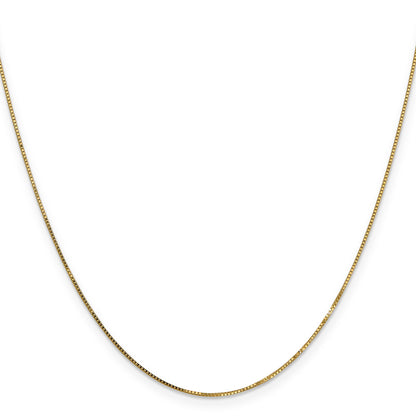 24 Inch 14K .8mm Box With Lobster Clasp Chain Necklace