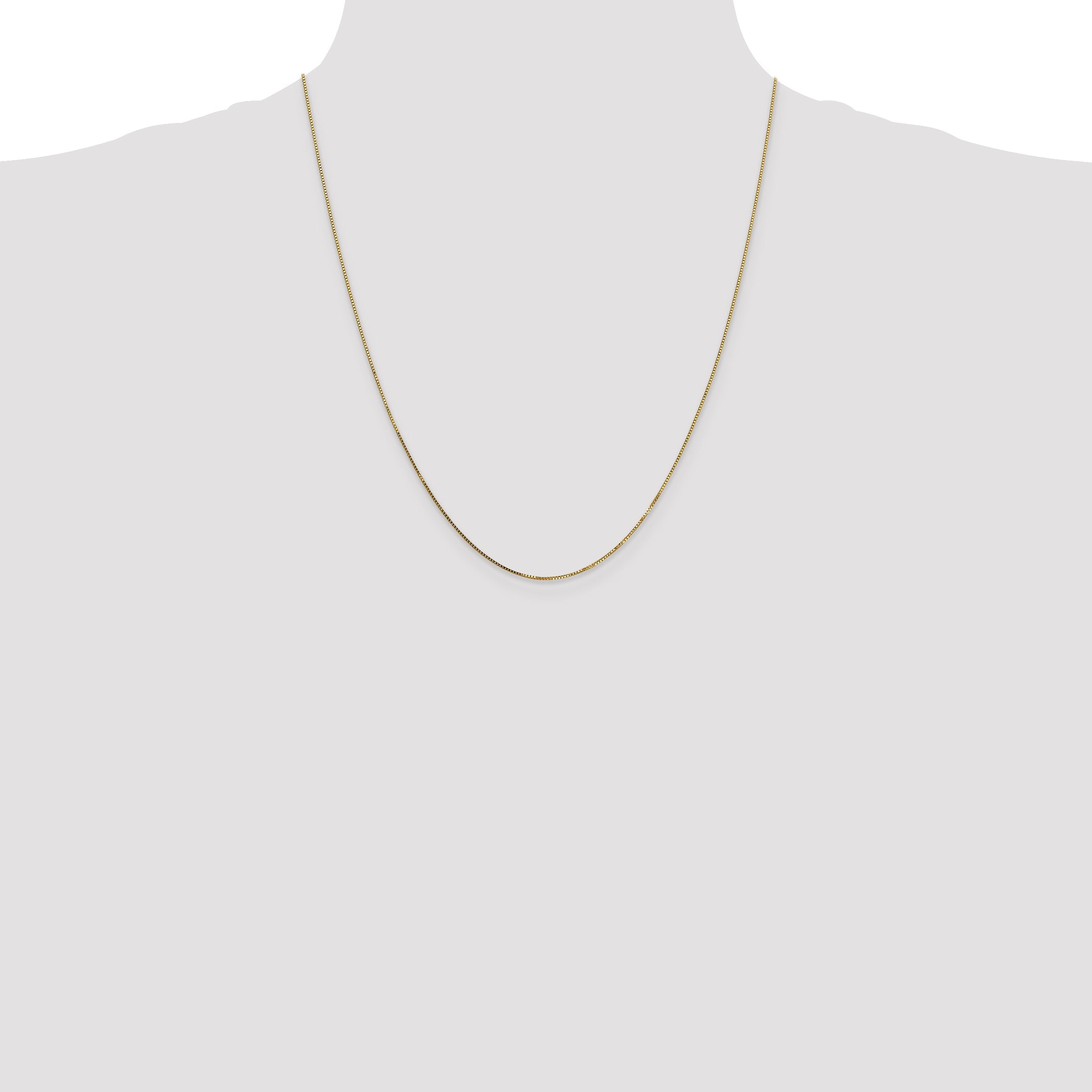 22 Inch 14K .8mm Box With Lobster Clasp Chain Necklace