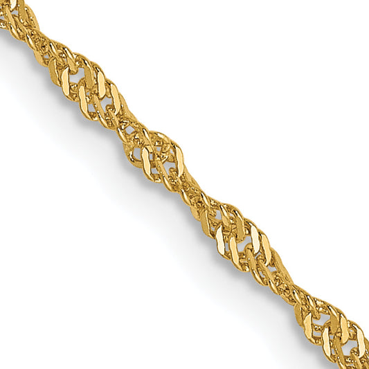 14K Yellow Gold 1.3mm Singapore Chain