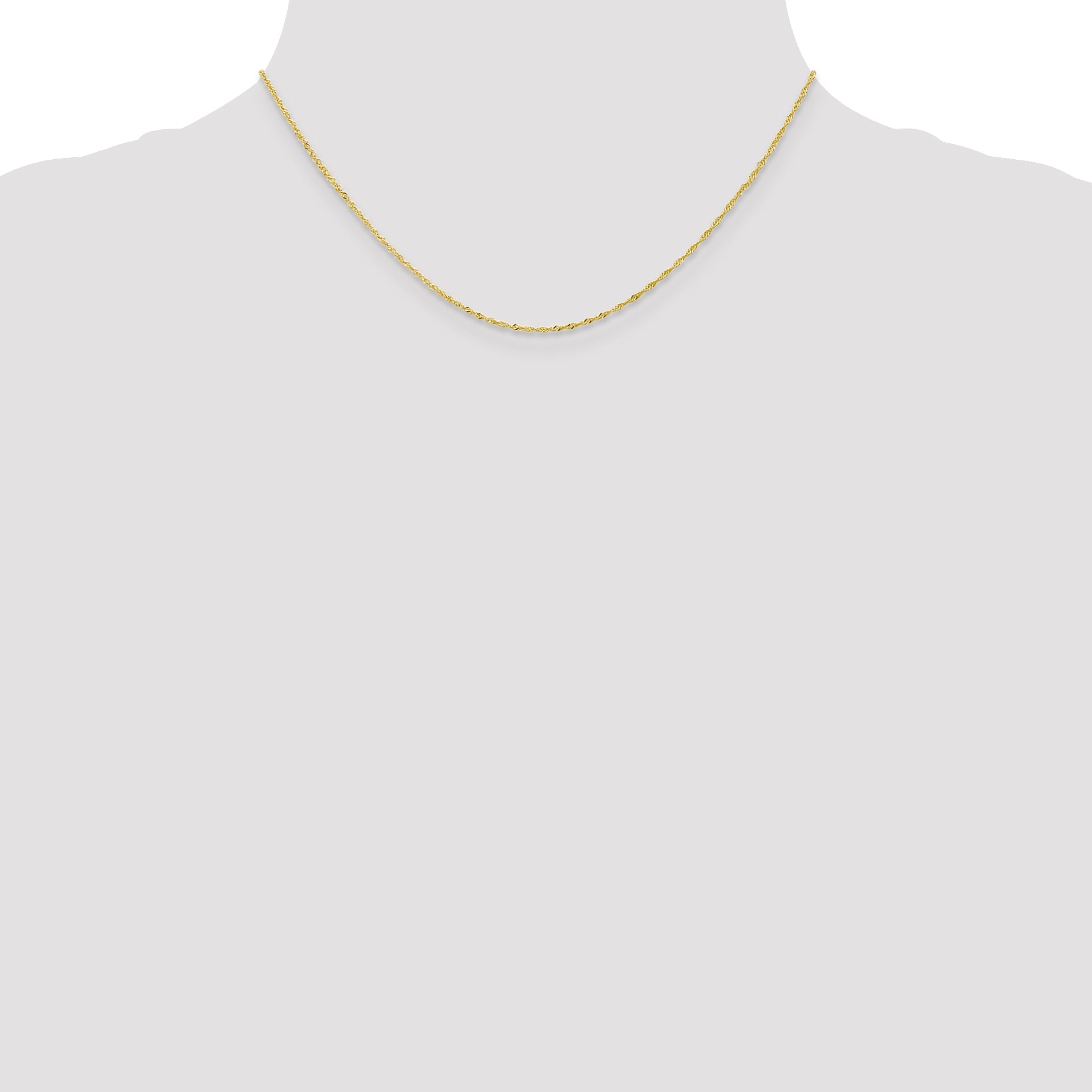16 Inch 10K 1 mm Singapore Chain Necklace