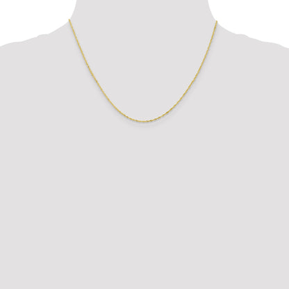 18 Inch 10K 1 mm Singapore Chain Necklace