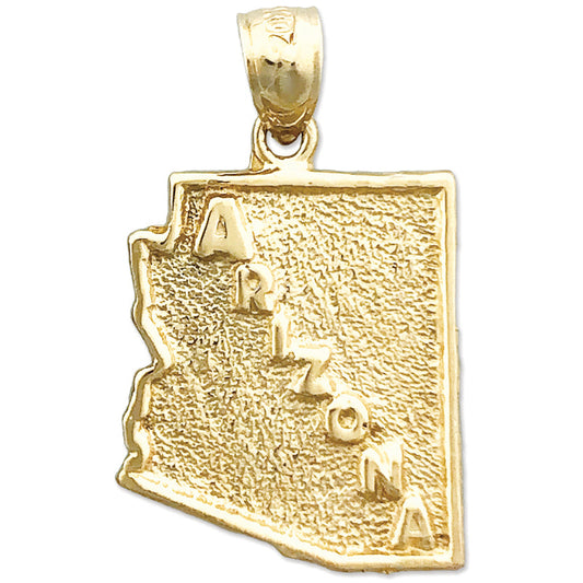 14K Gold Arizona State Map Charm
